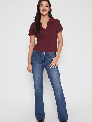 Polera Cuello Mujer Burdeo Familyshop