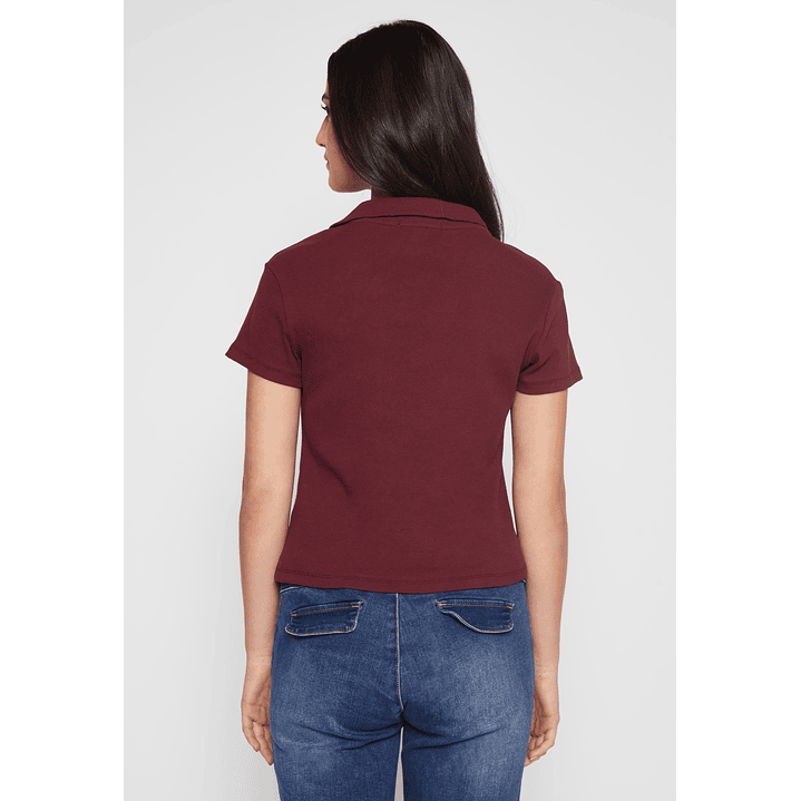 Polera Cuello Mujer Burdeo Familyshop 4