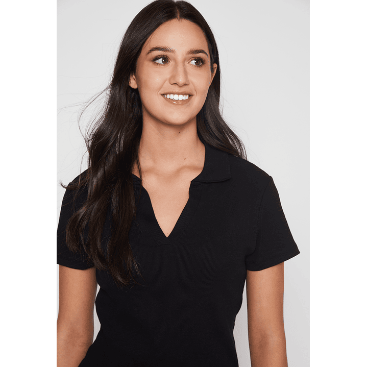Polera Cuello Mujer Negro Familyshop 3