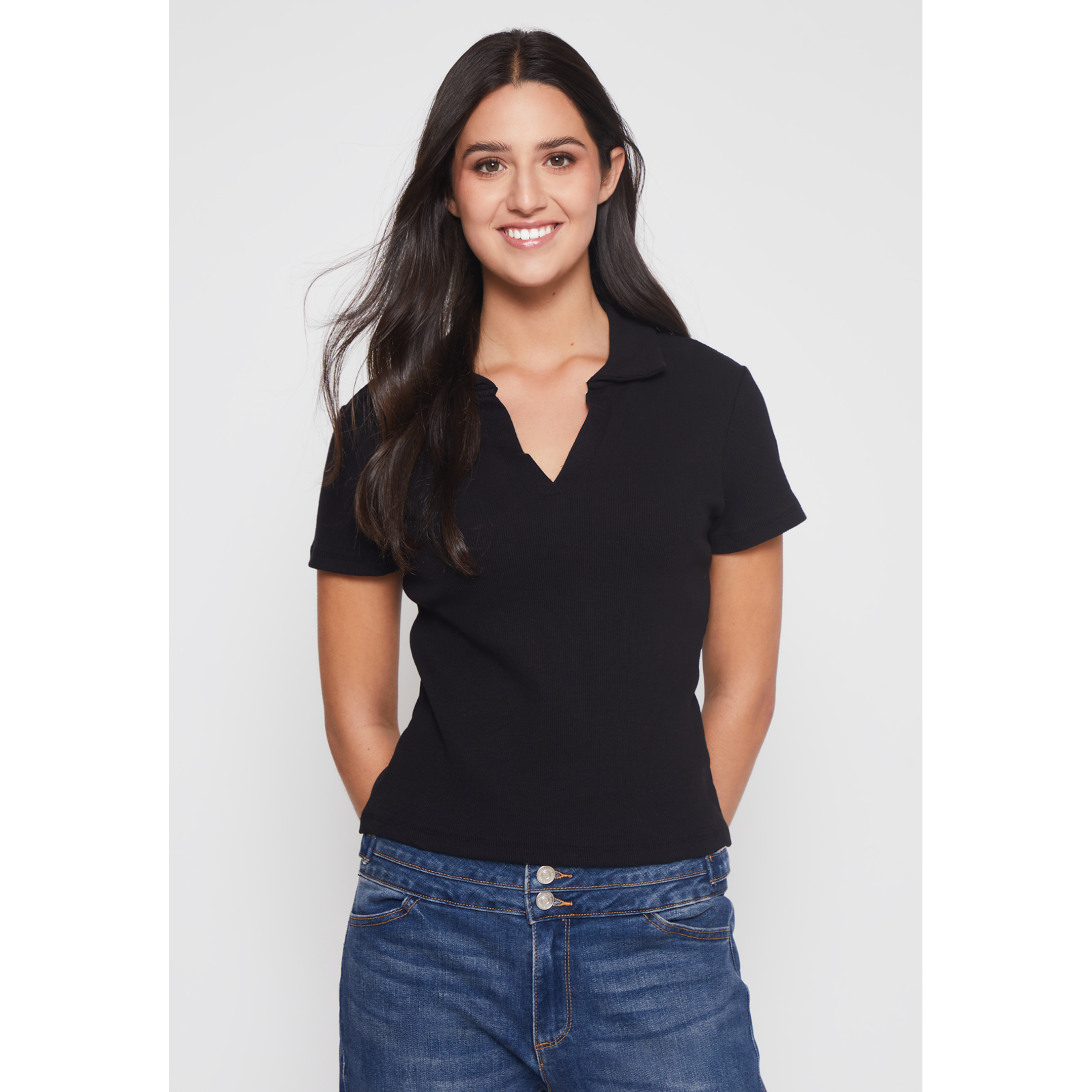 Polera Cuello Mujer Negro Familyshop 1