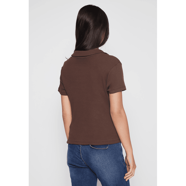 Polera Cuello Mujer Café Familyshop 3