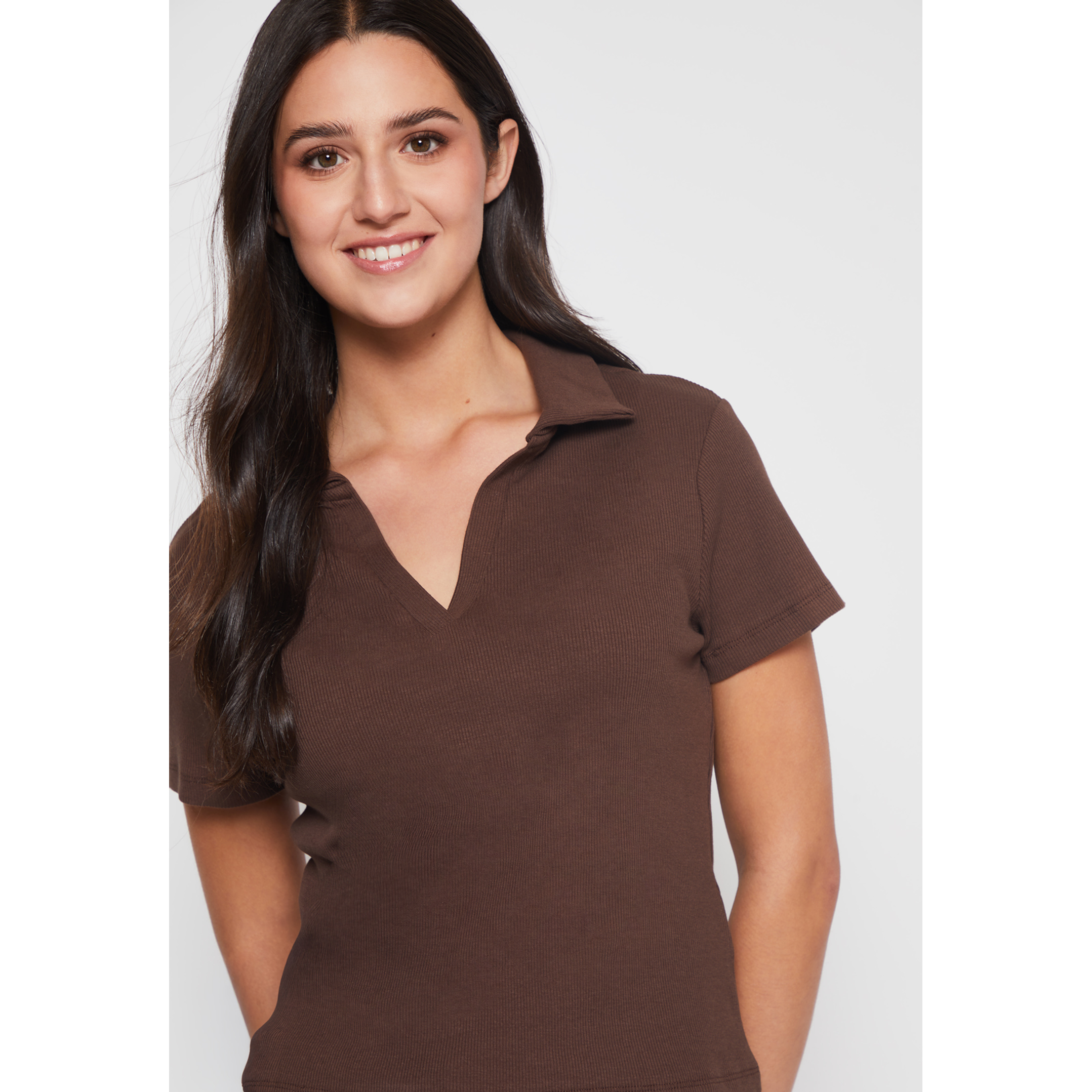 Polera Cuello Mujer Café Familyshop 4