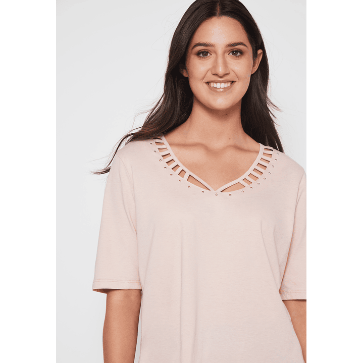 Polera Escocesa Mujer Rosado Familyshop 3