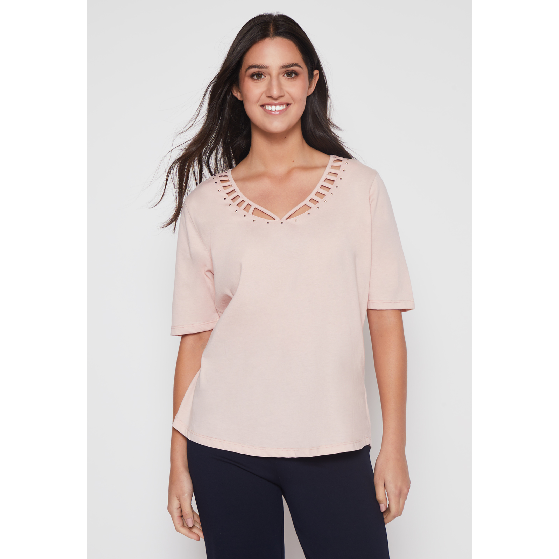 Polera Escocesa Mujer Rosado Familyshop 1