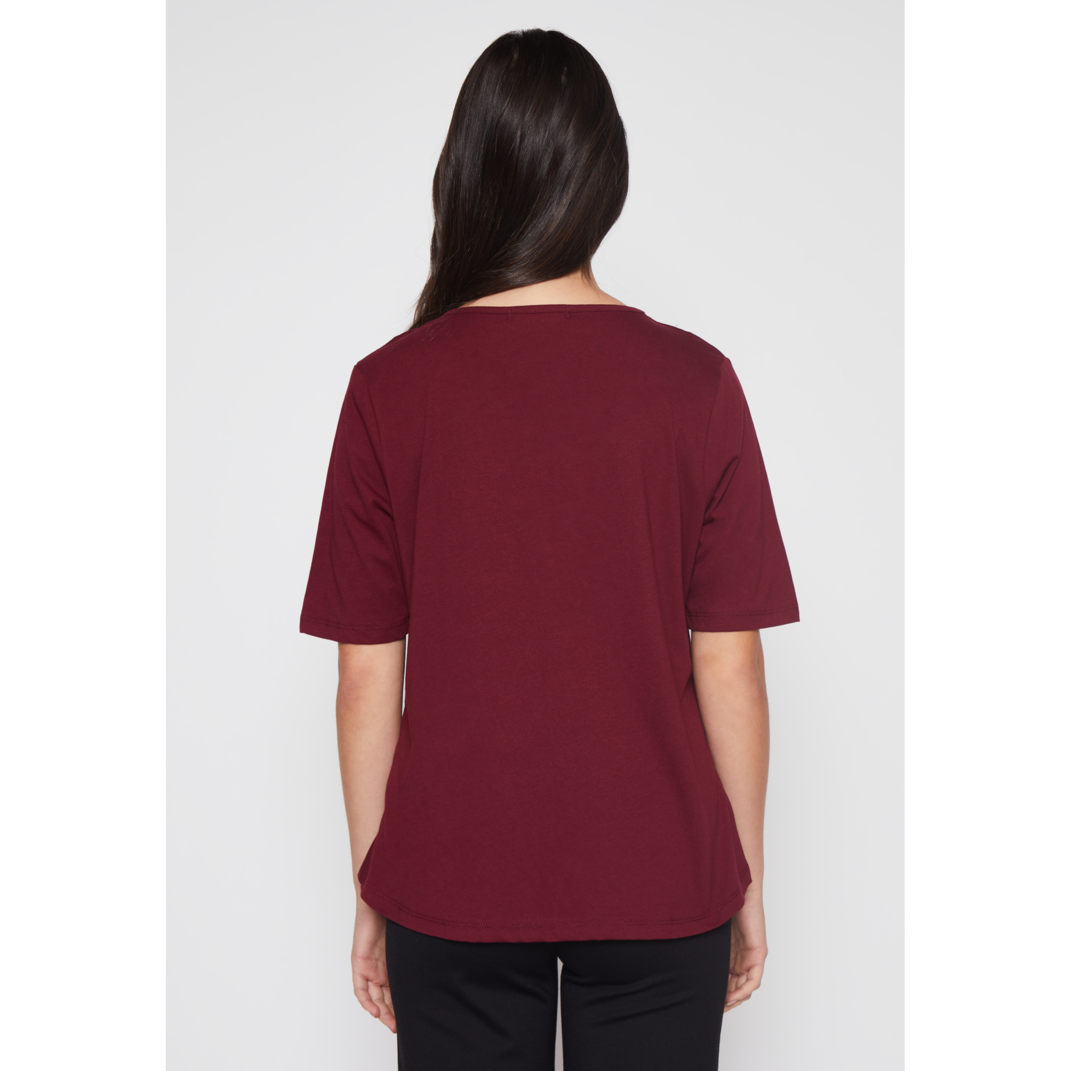 Polera Escocesa Mujer Burdeo Familyshop 3