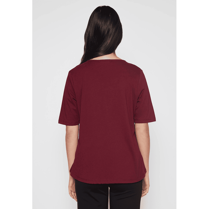 Polera Escocesa Mujer Burdeo Familyshop 3