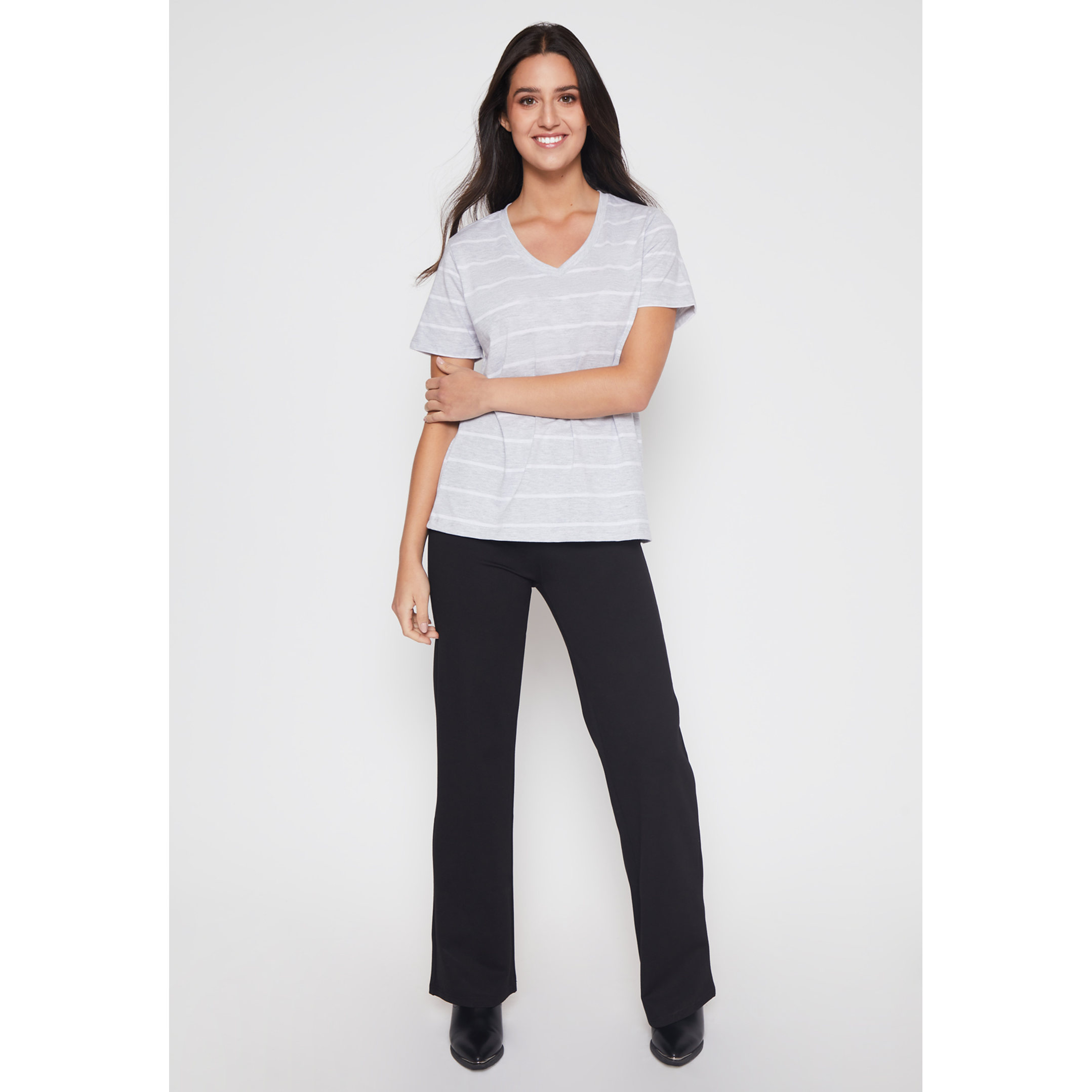 Polera Rayada Mujer Gris Familyshop 3