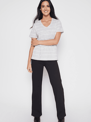 Polera Rayada Mujer Gris Familyshop