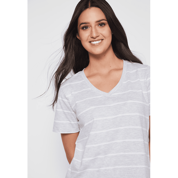 Polera Rayada Mujer Gris Familyshop 5
