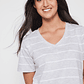 Polera Rayada Mujer Gris Familyshop - Miniatura 5
