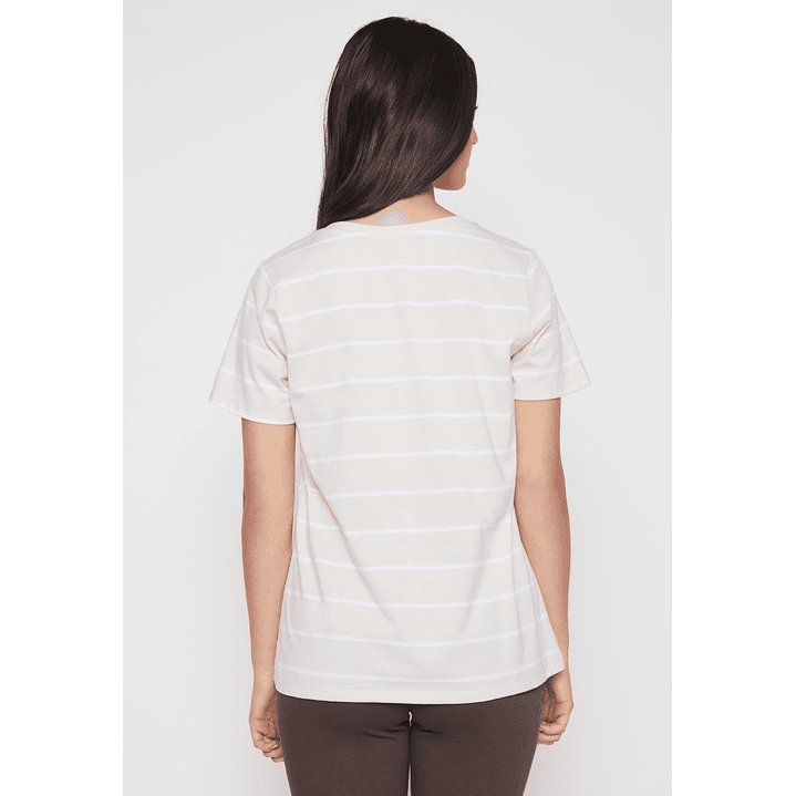 Polera Rayada Mujer Beige Familyshop 4