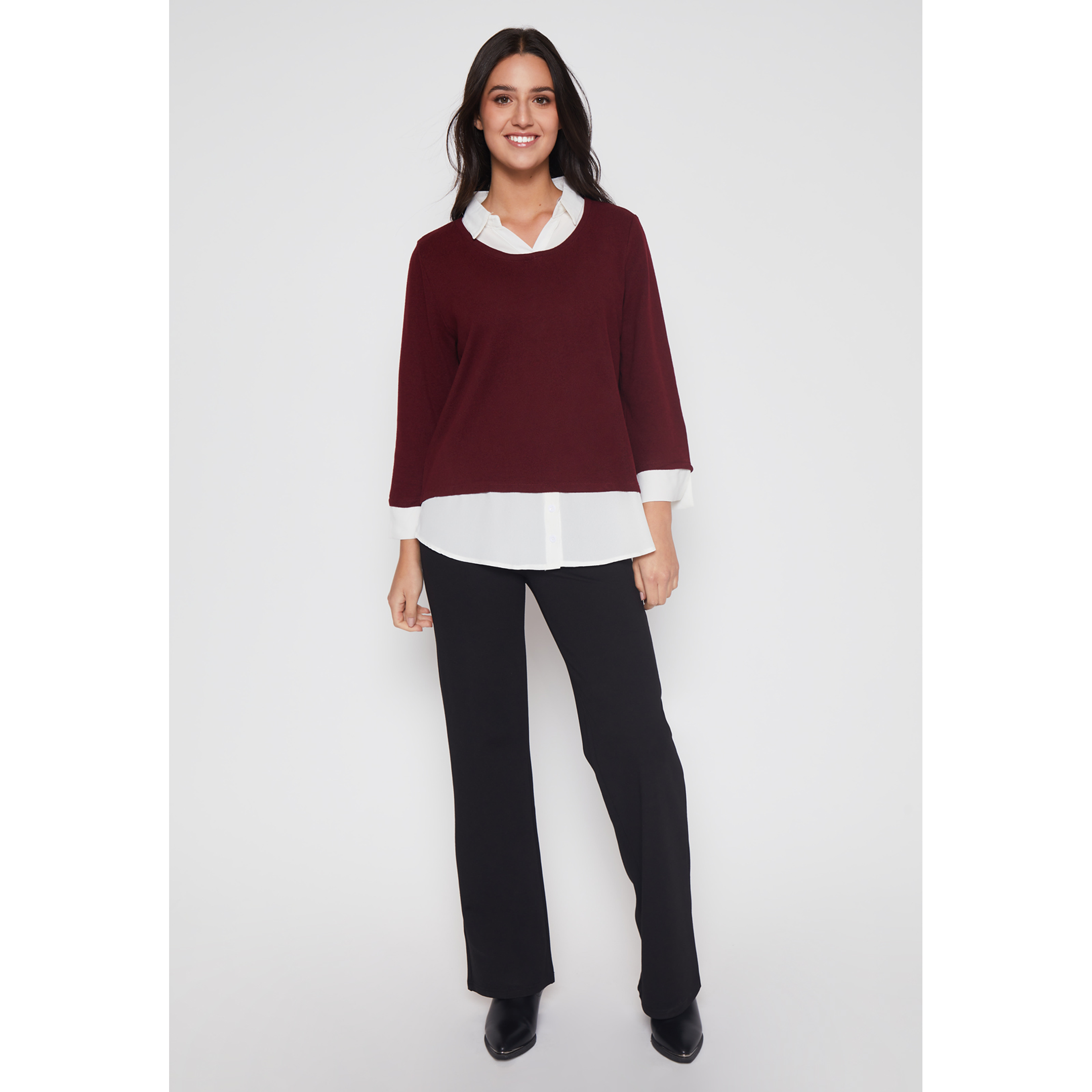 Sweater Chic Mujer Burdeo Familyshop 2