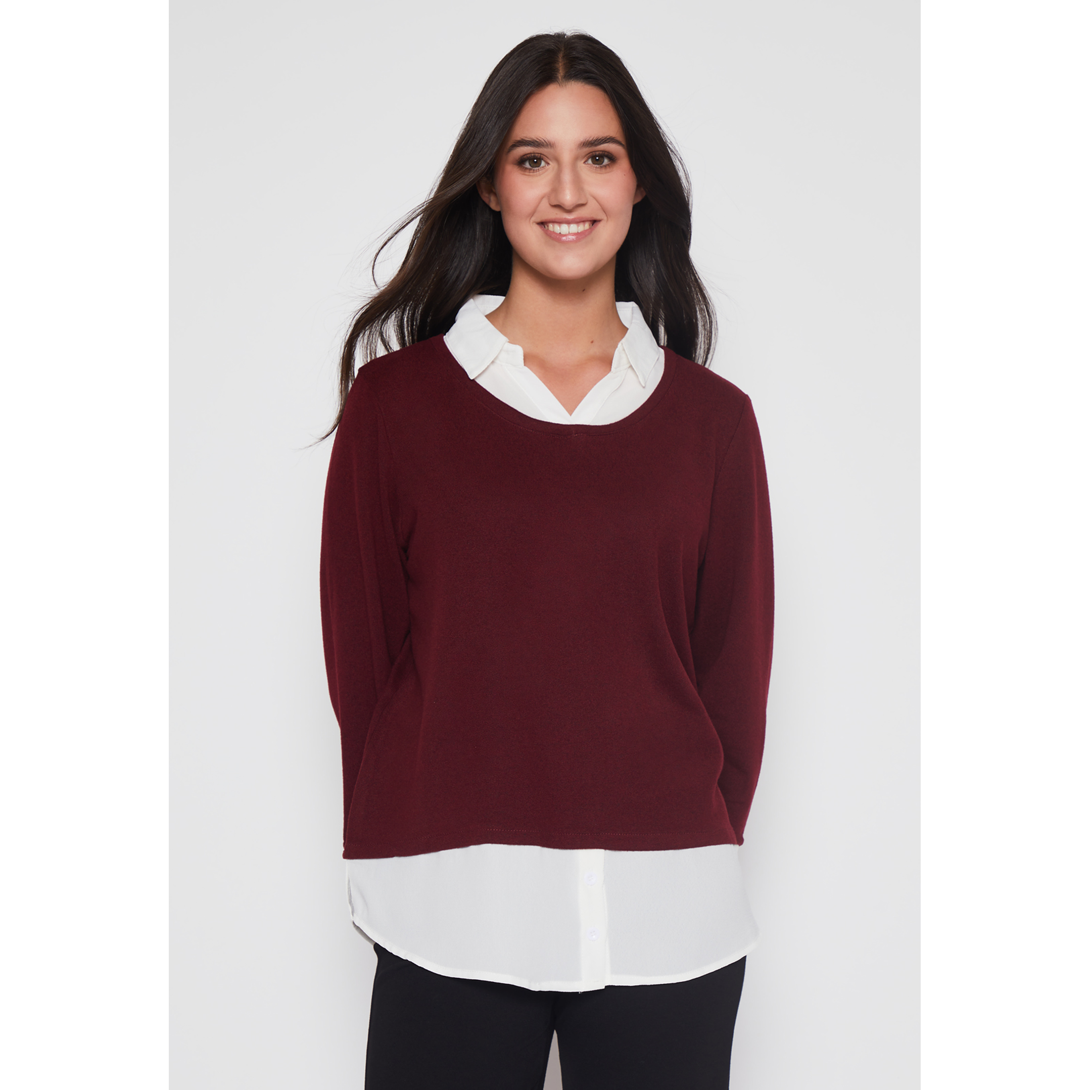 Sweater Chic Mujer Burdeo Familyshop 1