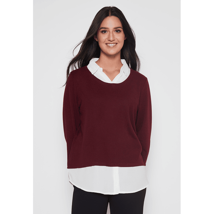 Sweater Chic Mujer Burdeo Familyshop 1