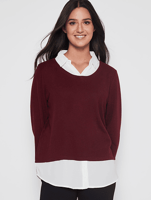 Sweater Chic Mujer Burdeo Familyshop