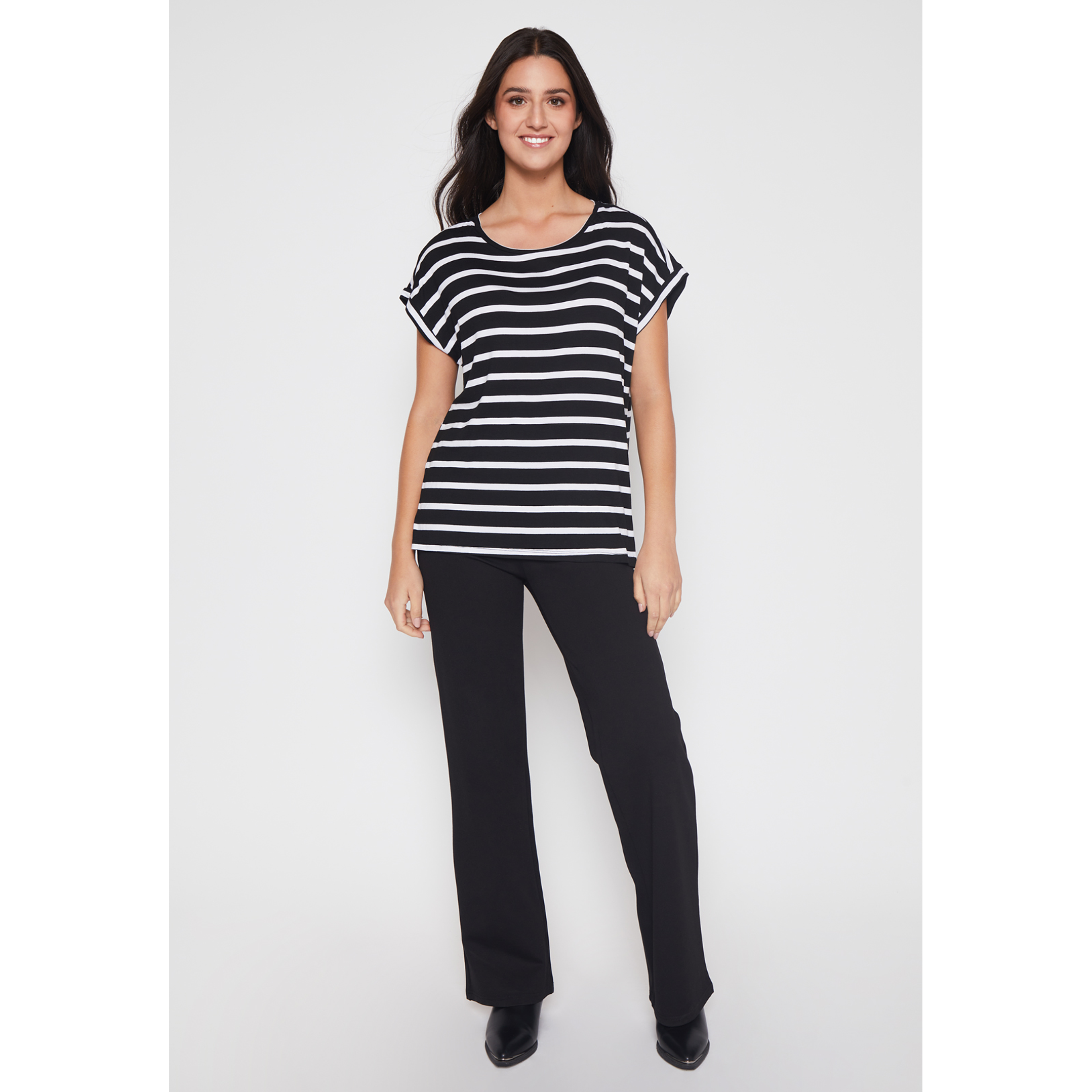 Polera Rayada Mujer Negro Familyshop 2