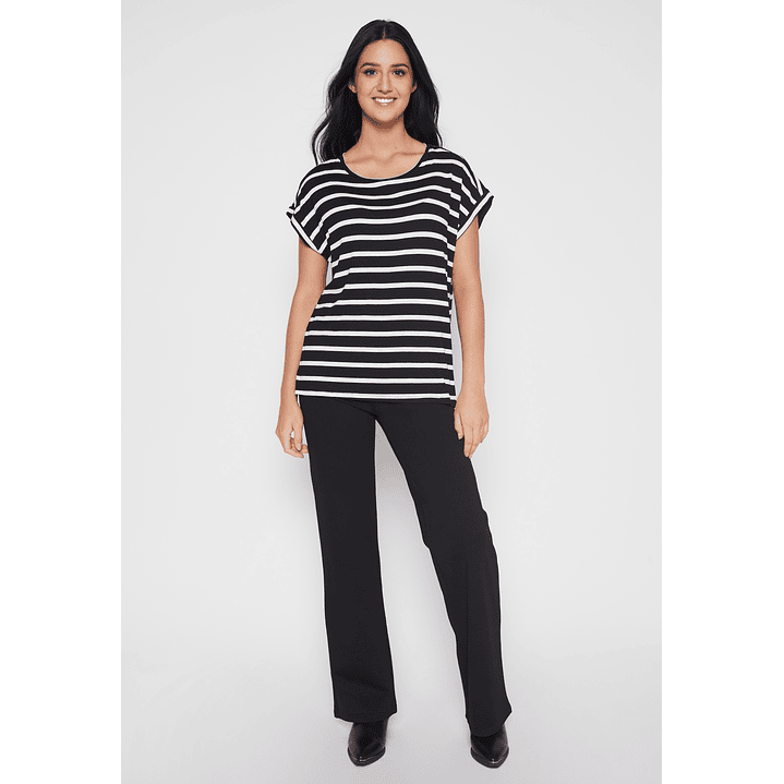 Polera Rayada Mujer Negro Familyshop 2