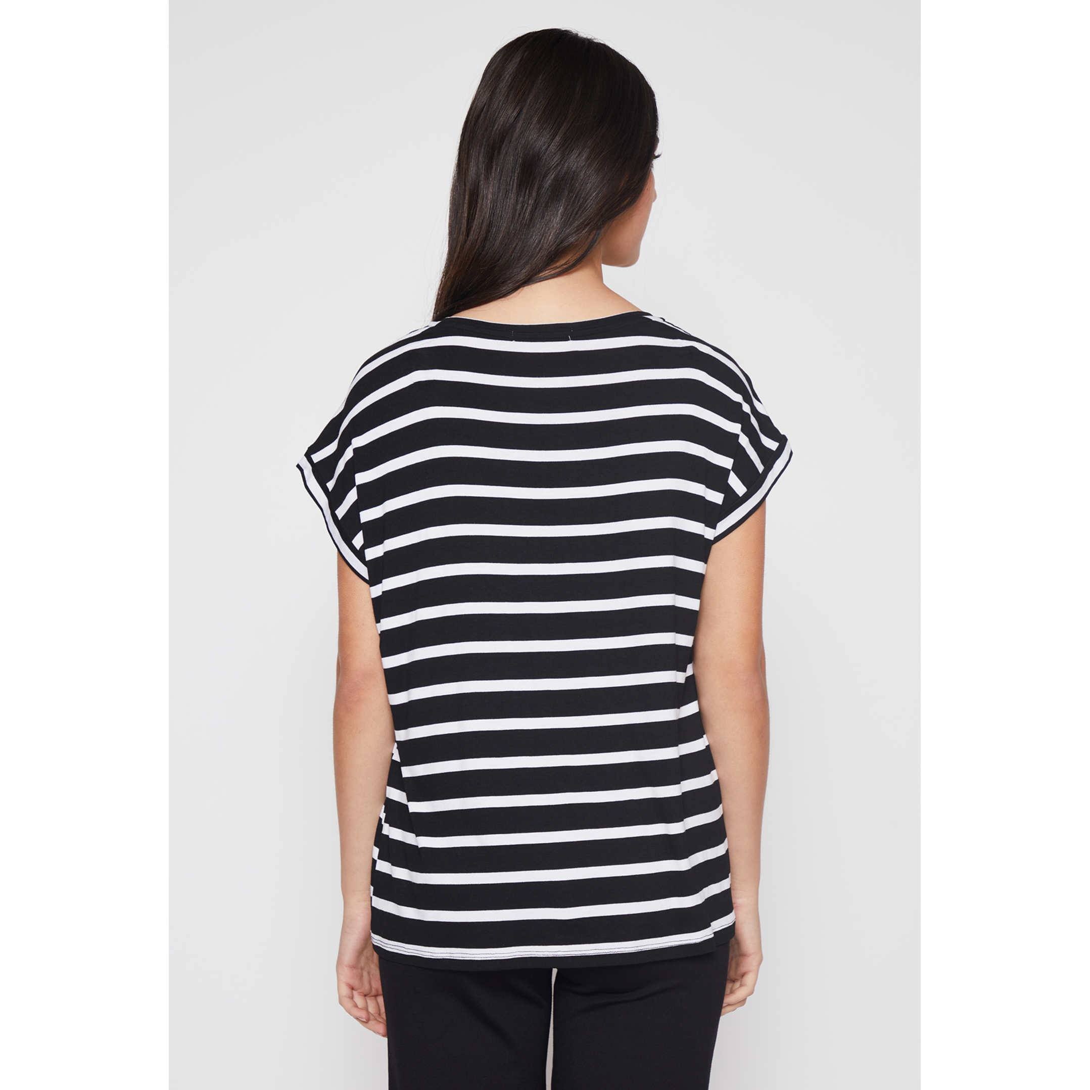 Polera Rayada Mujer Negro Familyshop 3
