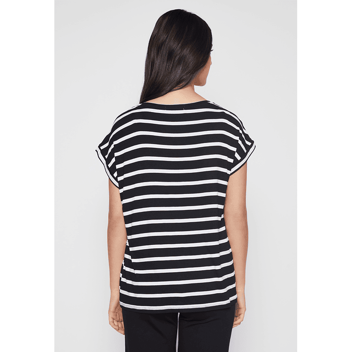 Polera Rayada Mujer Negro Familyshop 3
