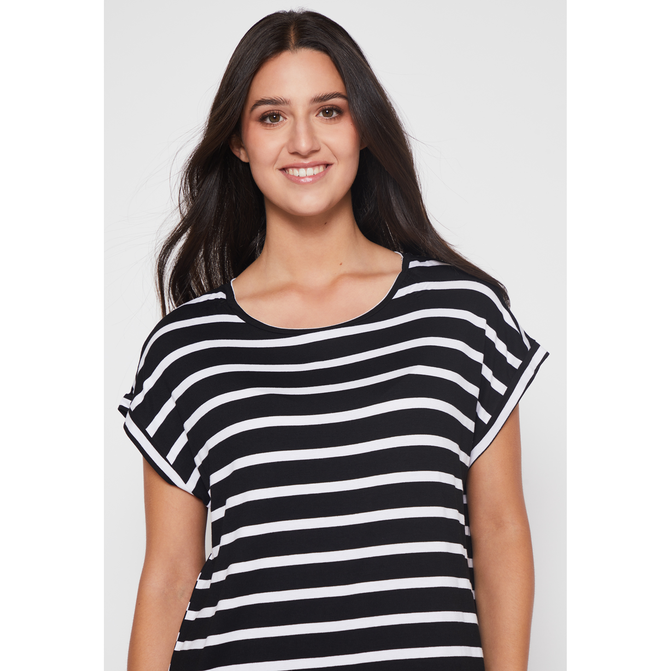 Polera Rayada Mujer Negro Familyshop 4