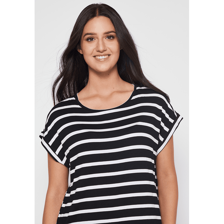 Polera Rayada Mujer Negro Familyshop 4
