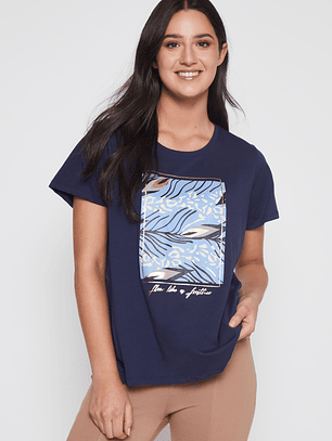 Polera Blue Flow Mujer Azul Familyshop