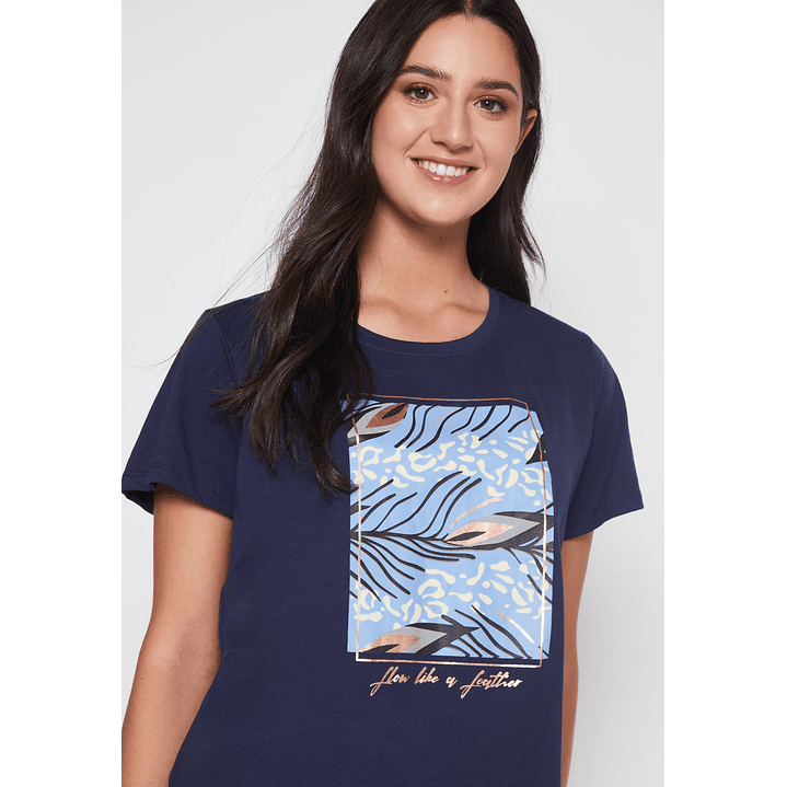 Polera Blue Flow Mujer Azul Familyshop 3