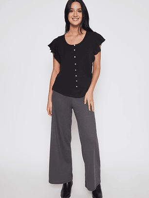 Pantalón Wide Leg Mujer Gris Familyshop