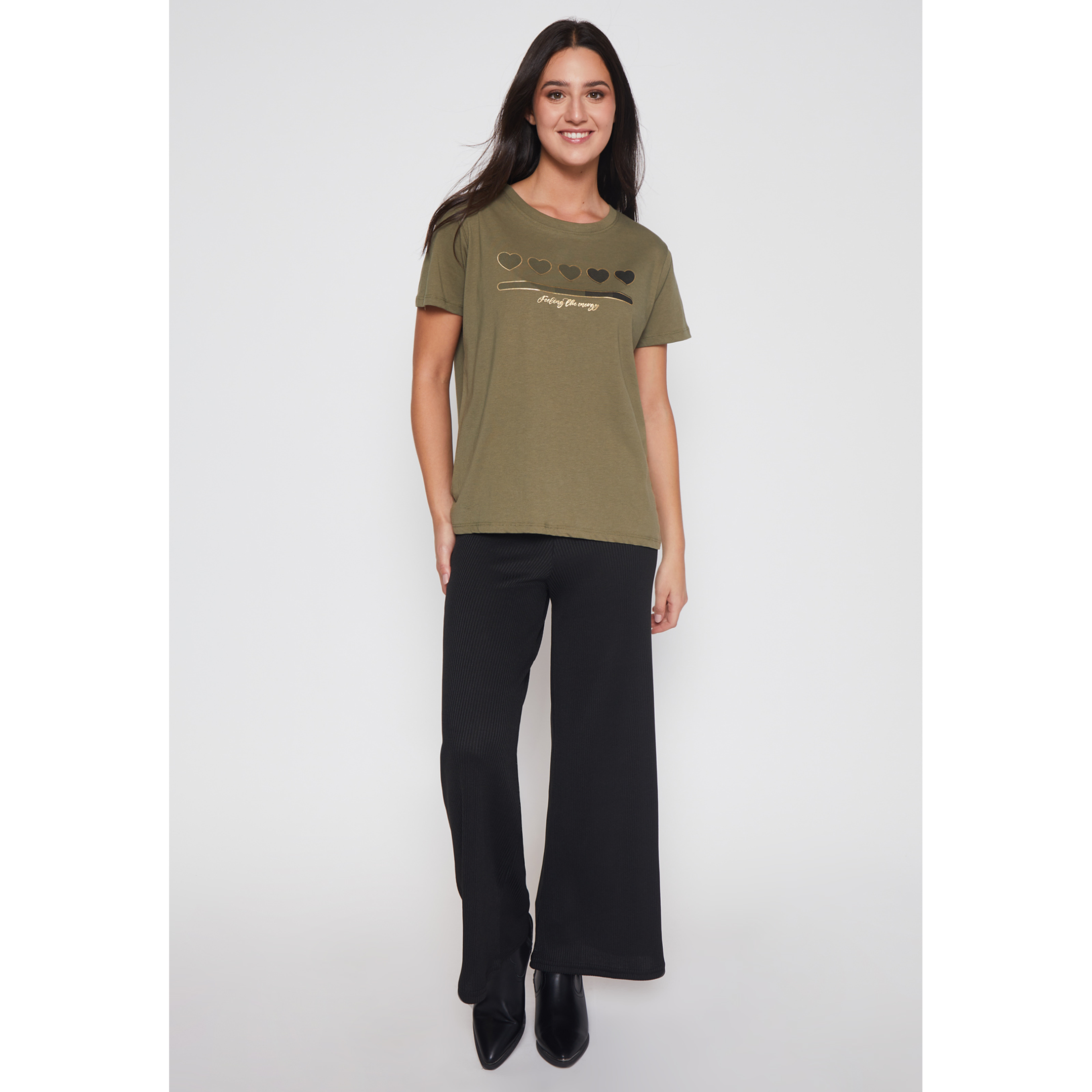 Pantalón Wide Leg Tejido Mujer Negro Familyshop 2