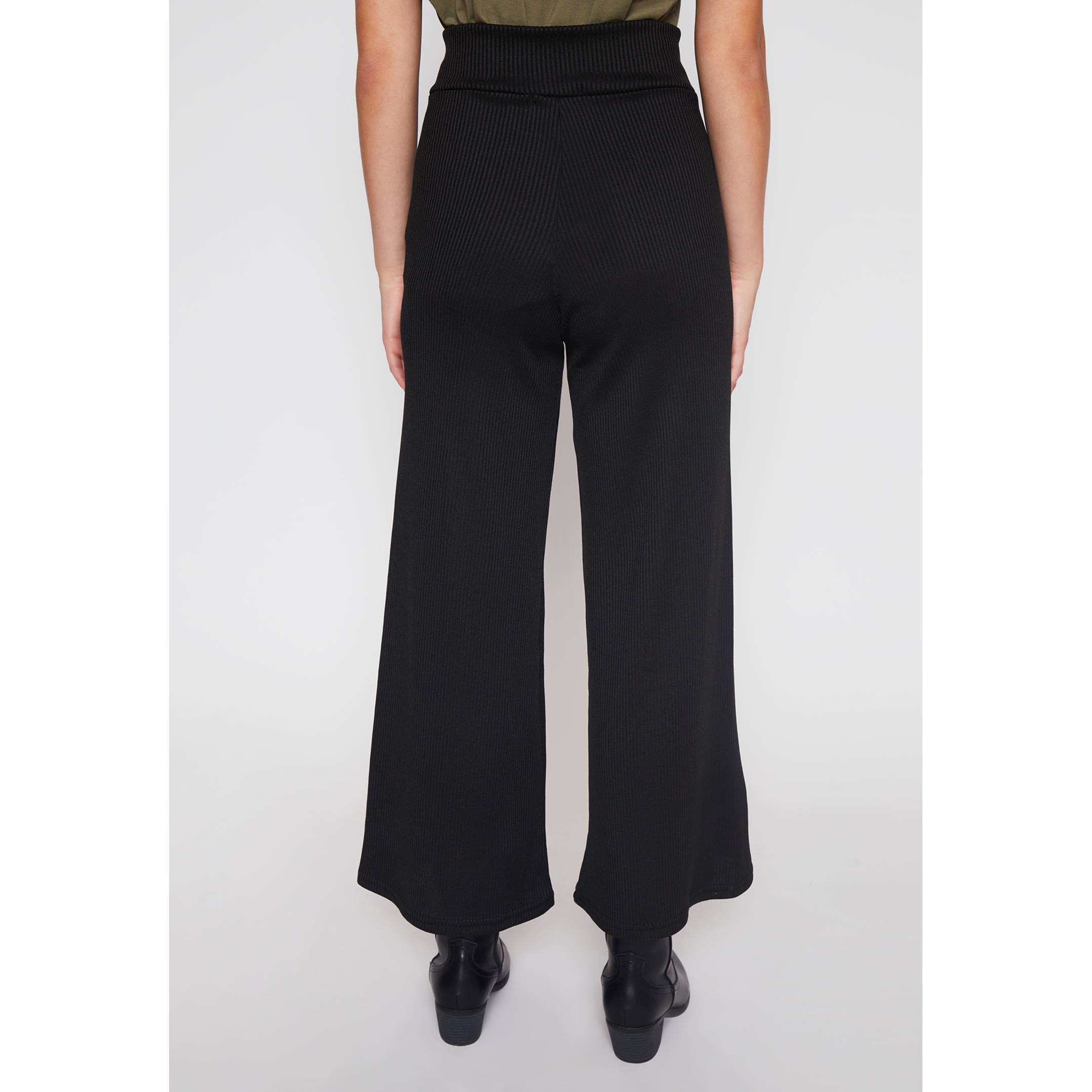 Pantalón Wide Leg Tejido Mujer Negro Familyshop 3