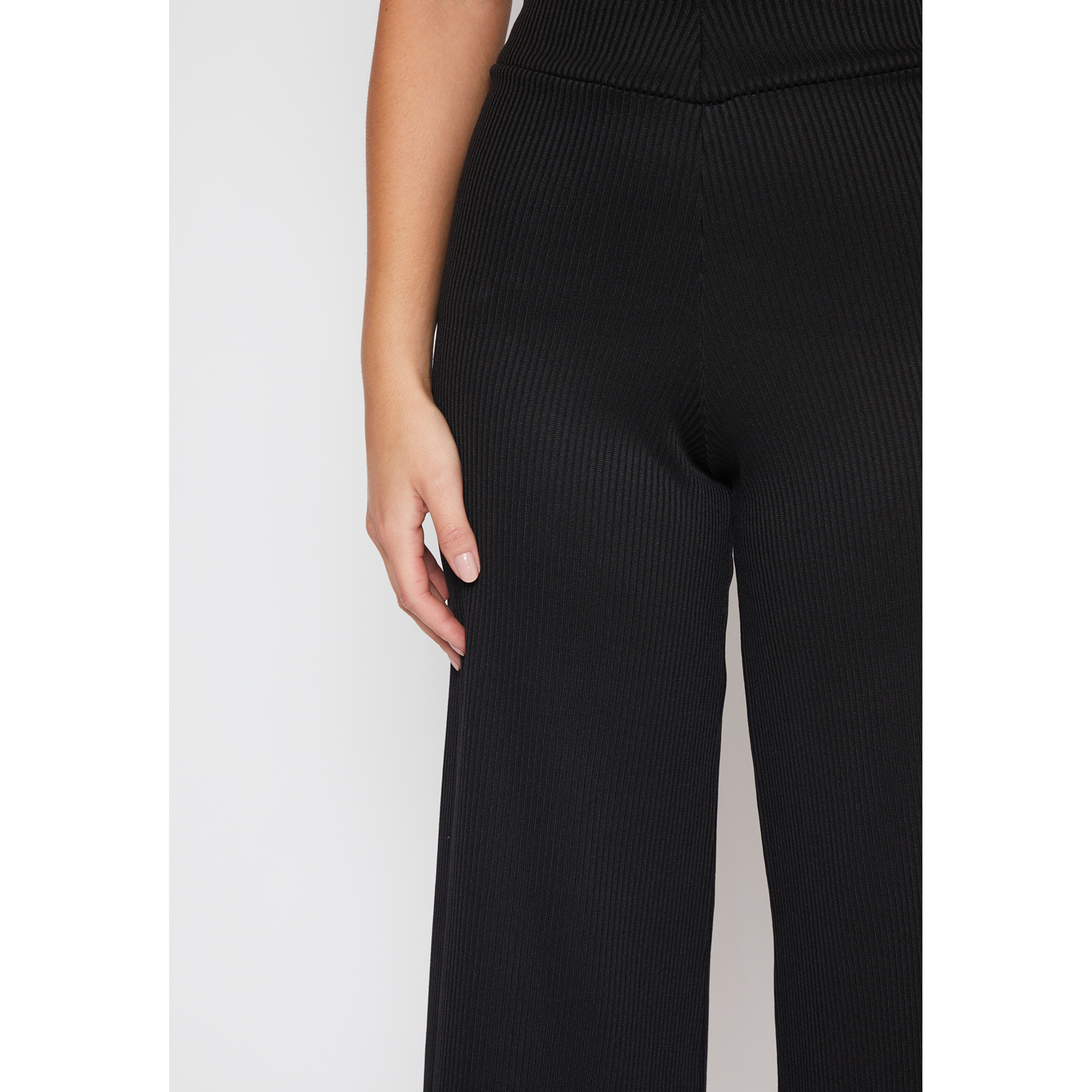 Pantalón Wide Leg Tejido Mujer Negro Familyshop 4