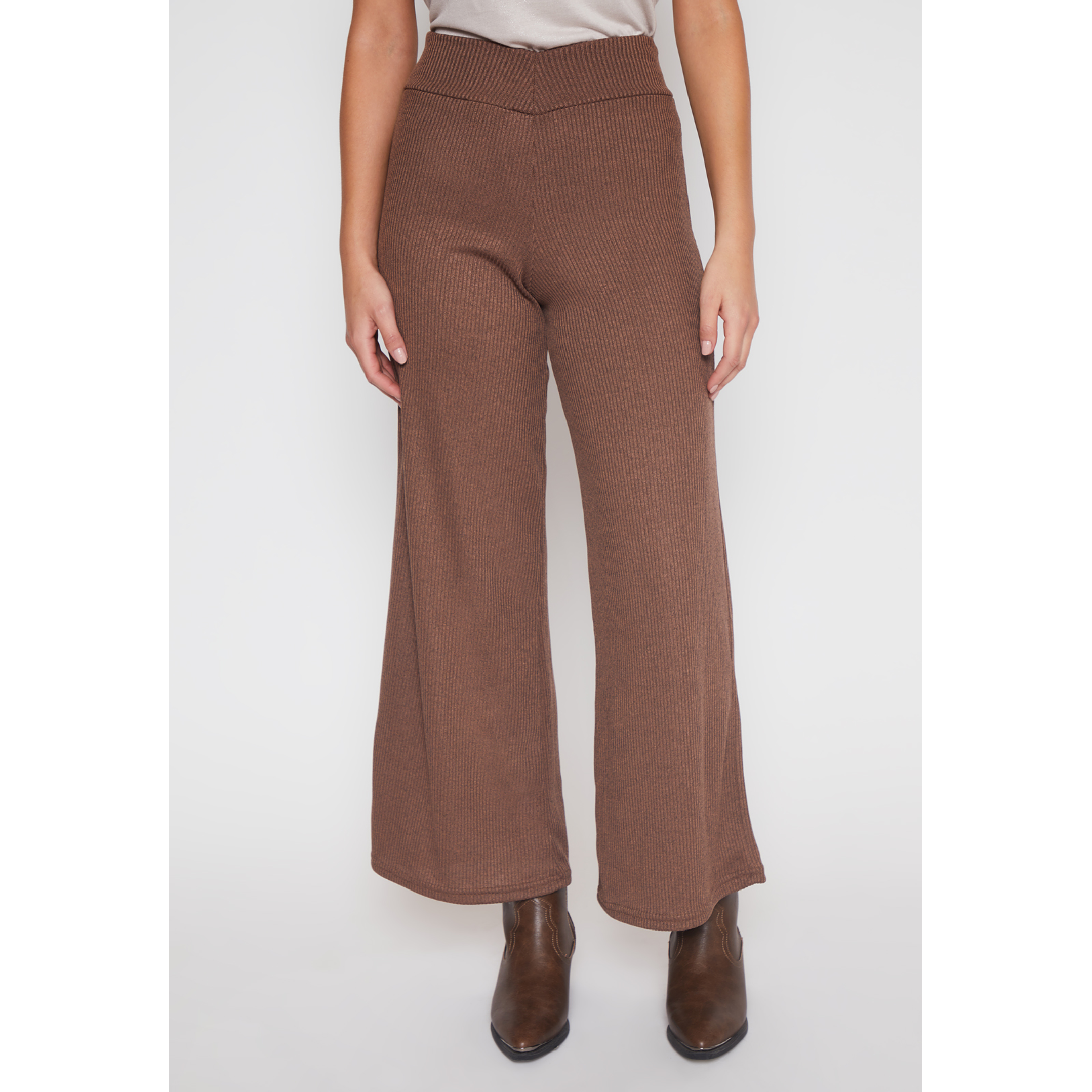 Pantalón Wide Leg Mujer Café Familyshop 1