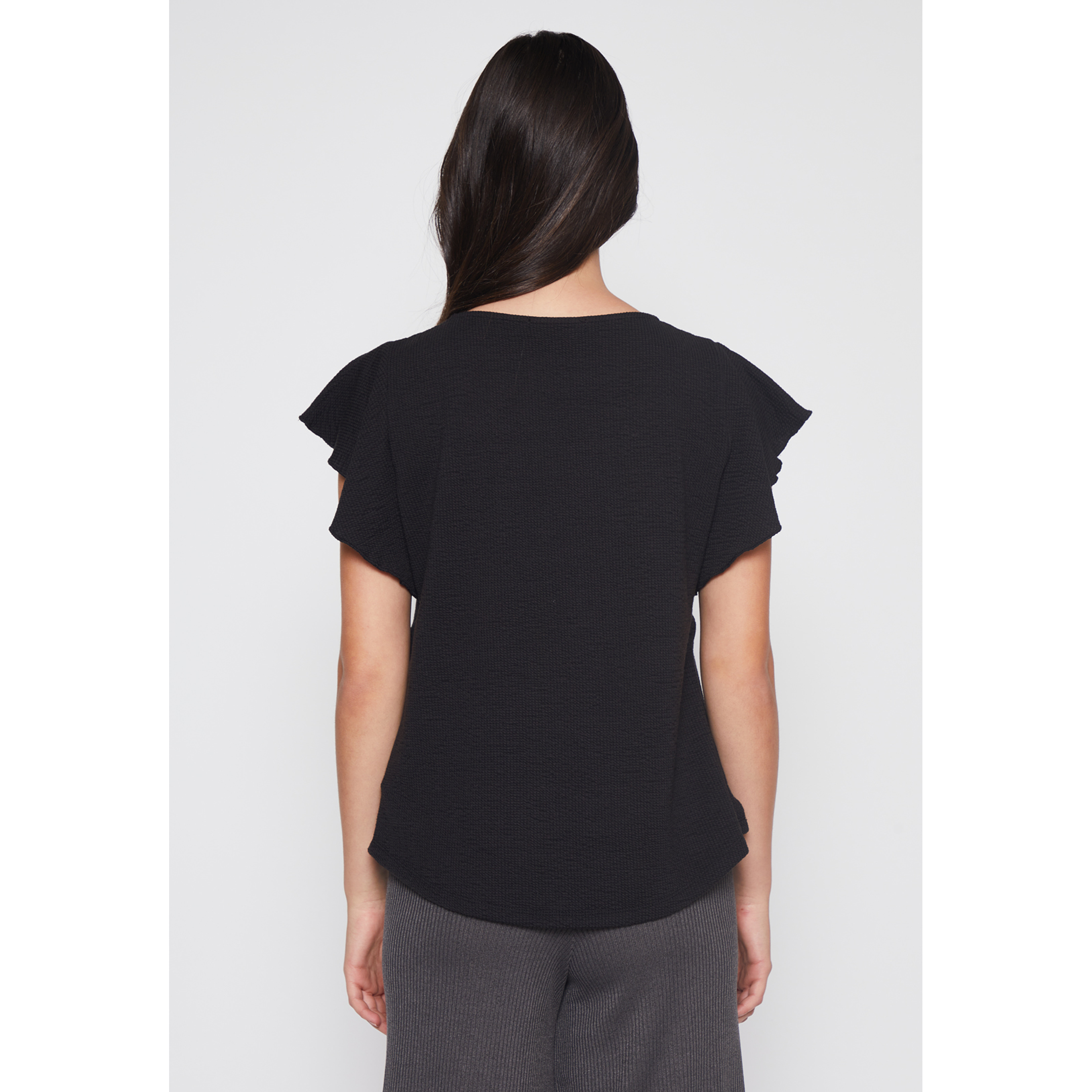 Polera Vuelo Mujer Negro Familyshop 4