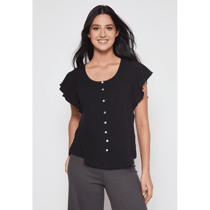 Polera Vuelo Mujer Negro Familyshop 1