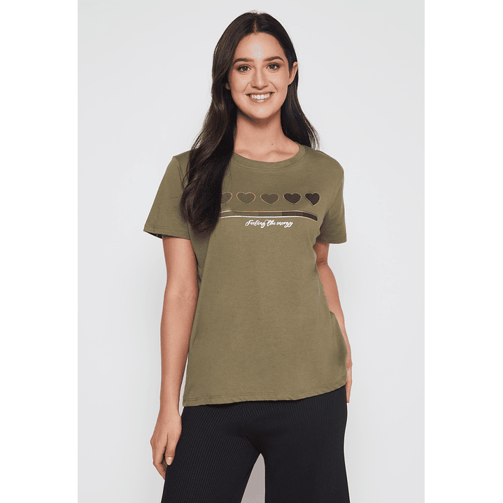 Polera Silver Heart Mujer Verde Familyshop 1