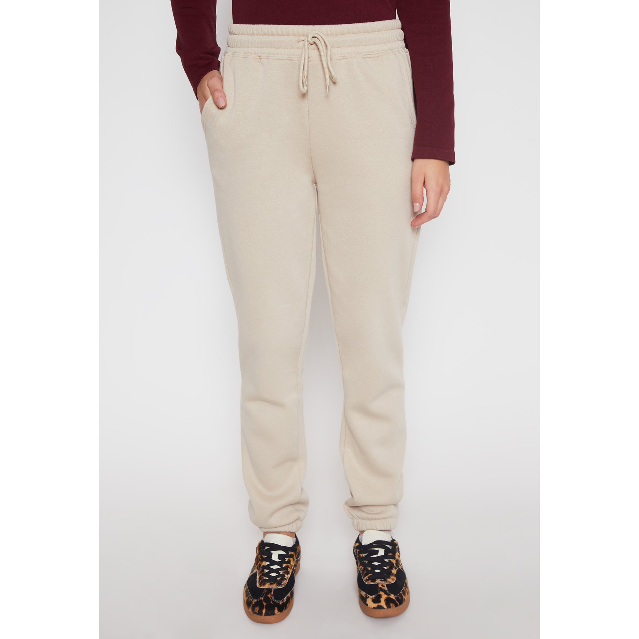 Pantalón Buzo Basic Low Mujer Beige Familyshop 1