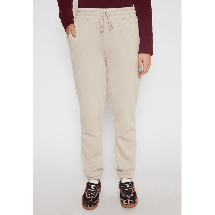 Pantalón Buzo Basic Low Mujer Beige Familyshop 1
