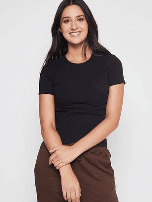 Polera Basic Mujer Negro Familyshop