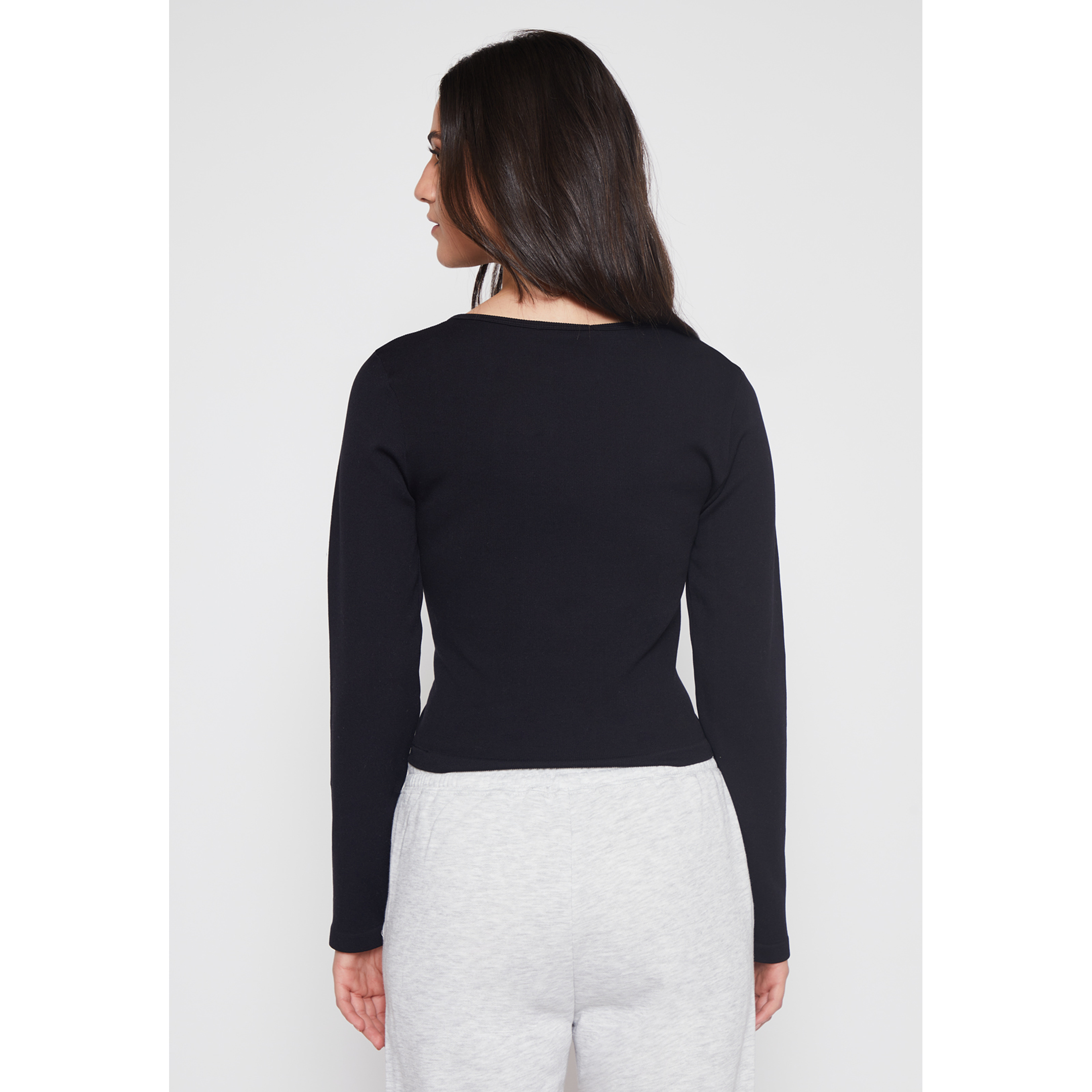 Polera SeamLess Broches Mujer Negro Familyshop 4