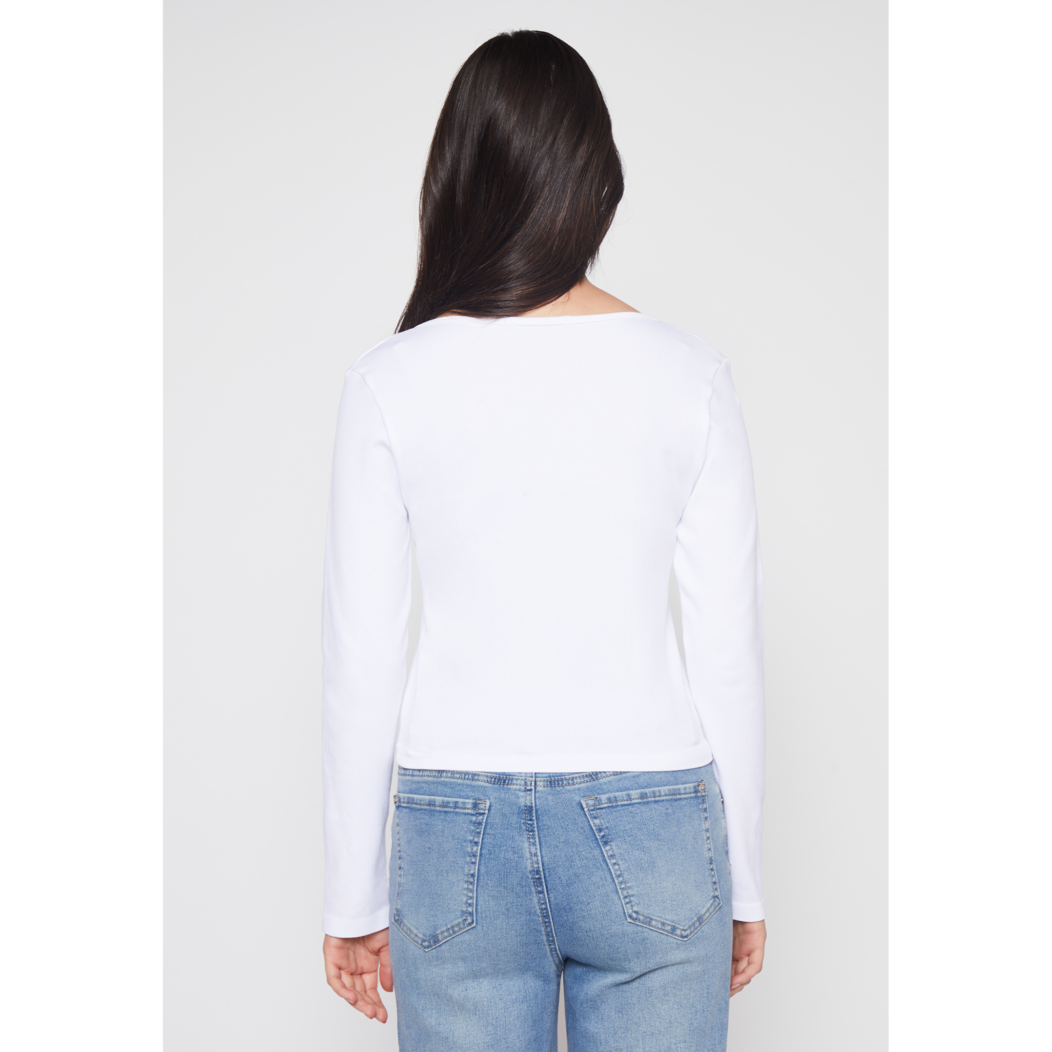 Polera SeamLess Broches Mujer Blanco Familyshop 4
