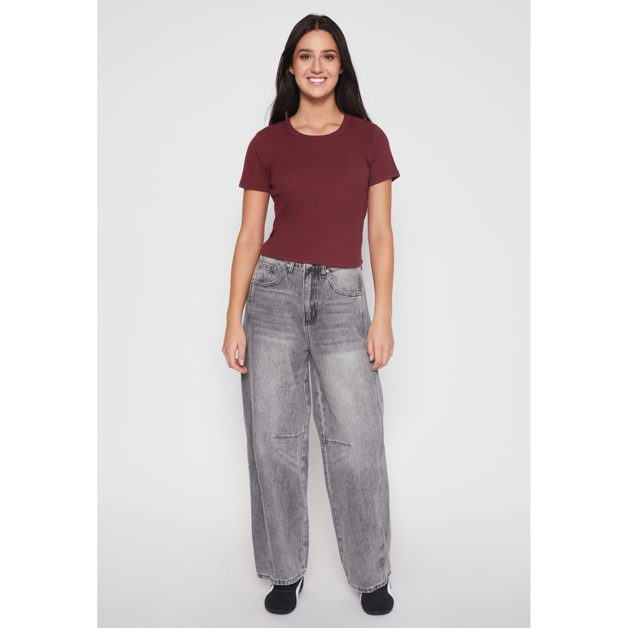 Polera Clásica Mujer Burdeo Familyshop 2