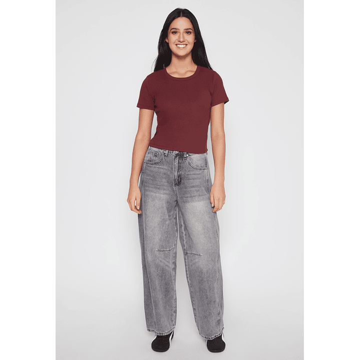 Polera Clásica Mujer Burdeo Familyshop 2