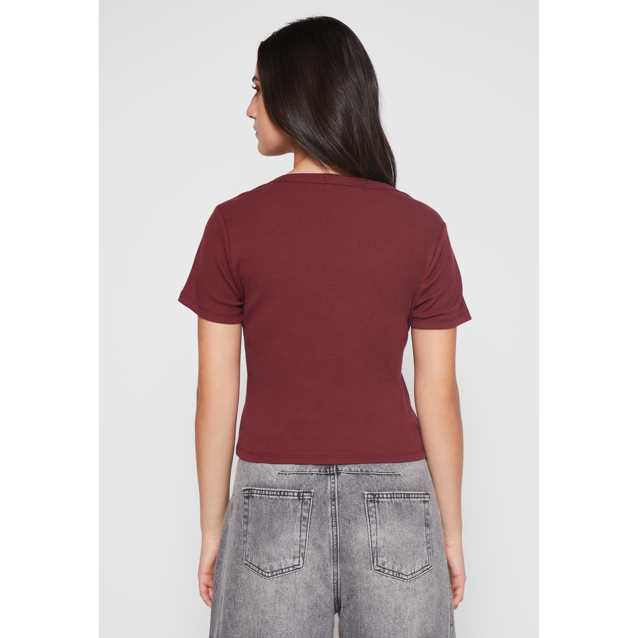 Polera Clásica Mujer Burdeo Familyshop 3