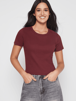 Polera Clásica Mujer Burdeo Familyshop