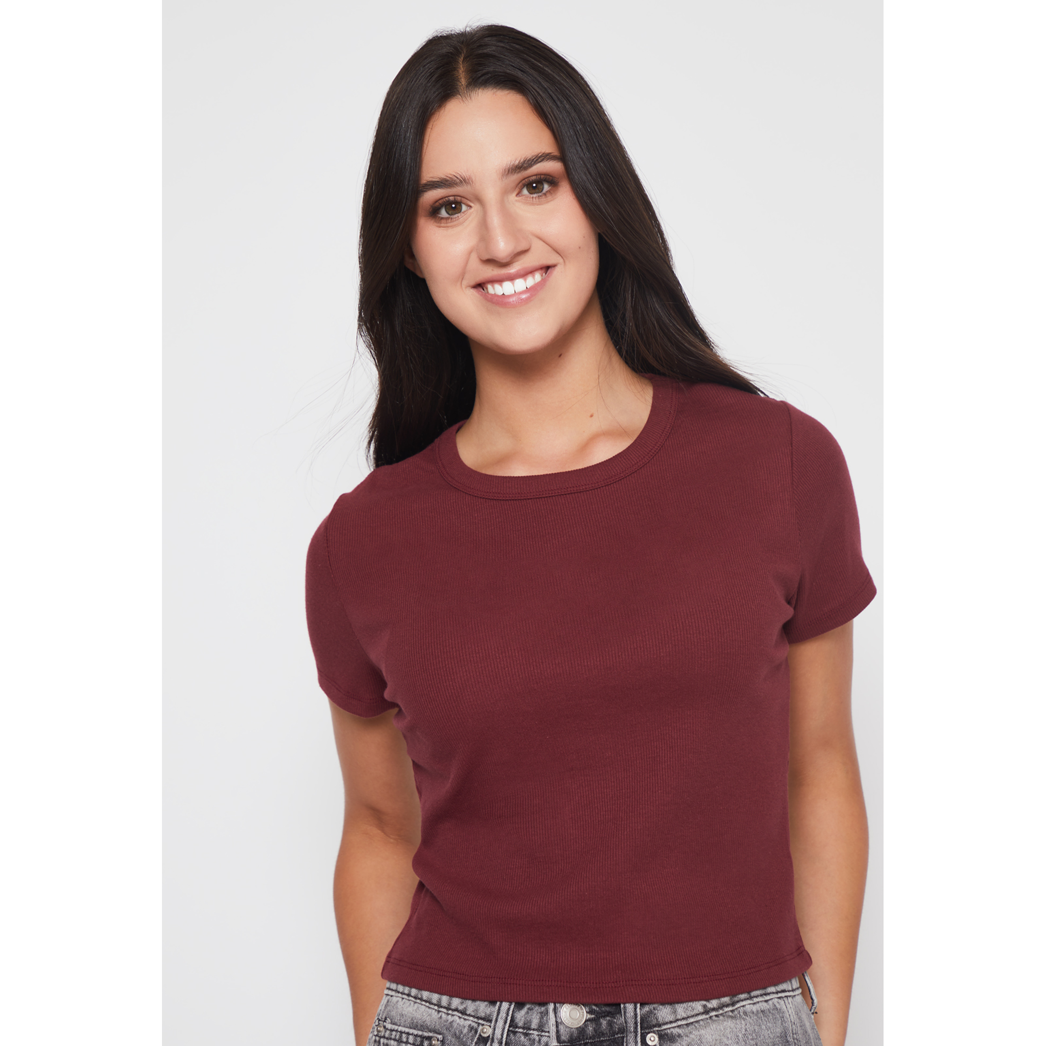 Polera Clásica Mujer Burdeo Familyshop 4