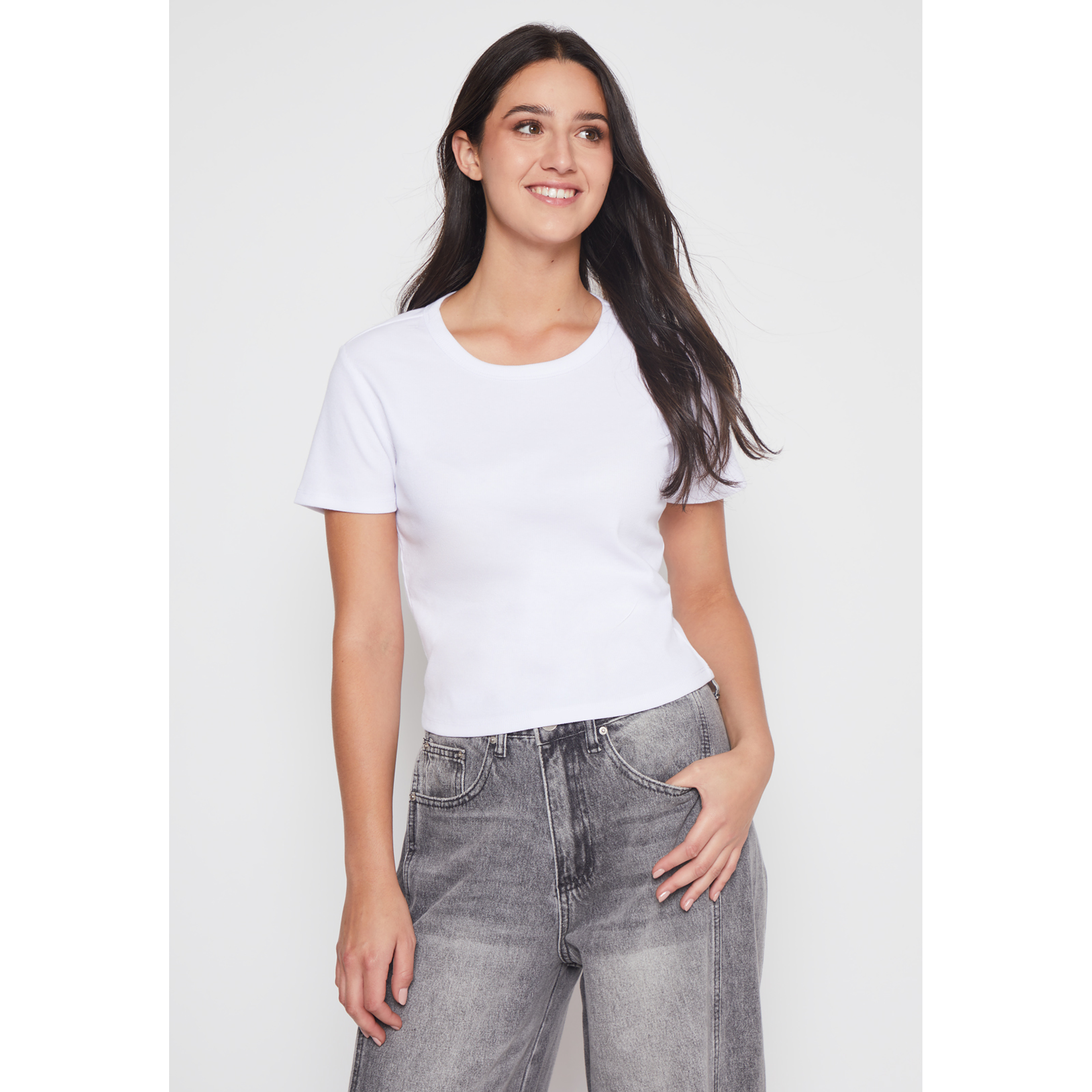Polera Clásica Mujer Blanco Familyshop 1