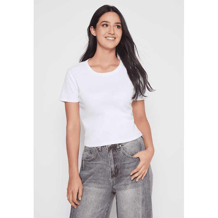 Polera Clásica Mujer Blanco Familyshop 1