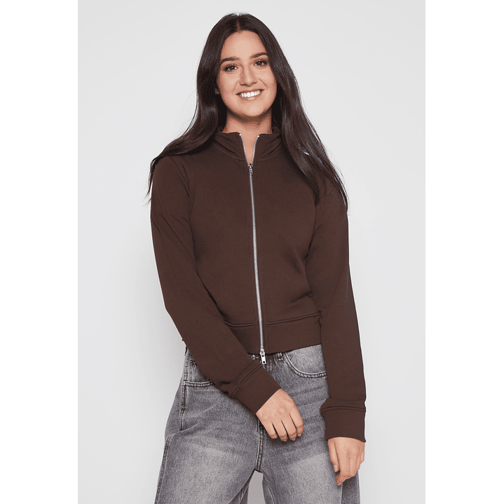 Polerón Ajustado Mujer Café Familyshop 1