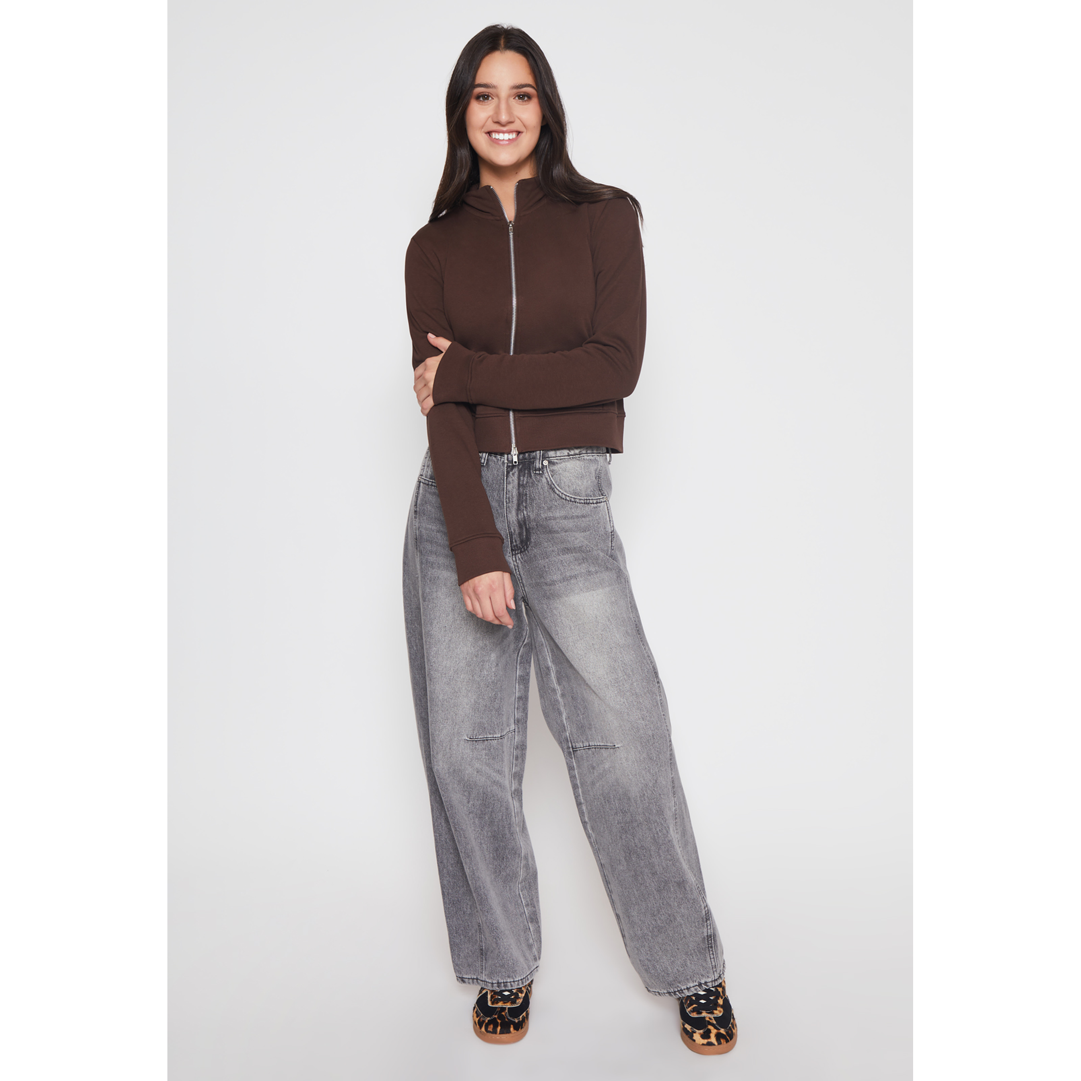 Polerón Ajustado Mujer Café Familyshop 2