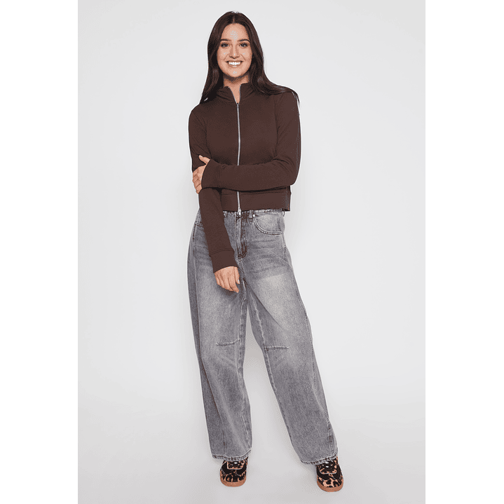 Polerón Ajustado Mujer Café Familyshop 2